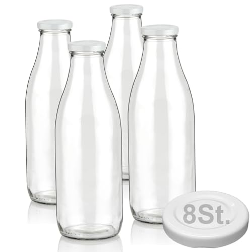 4 Milchflaschen 1,0 Liter