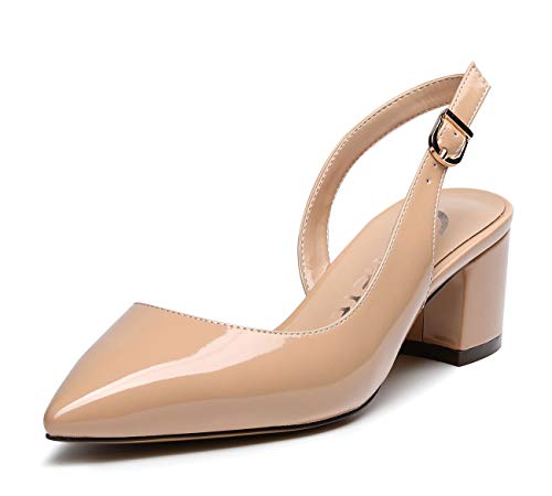 Braut-Slingback-Pumps mit Blockabsatz