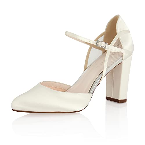 Rainbow Club Brautschuhe Jacki - Damen, Pumps, Ivory Satin - Gr. 37.5 (UK 4.5)