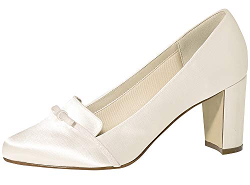 Brautschuhe mit Blockabsatz in Ivory