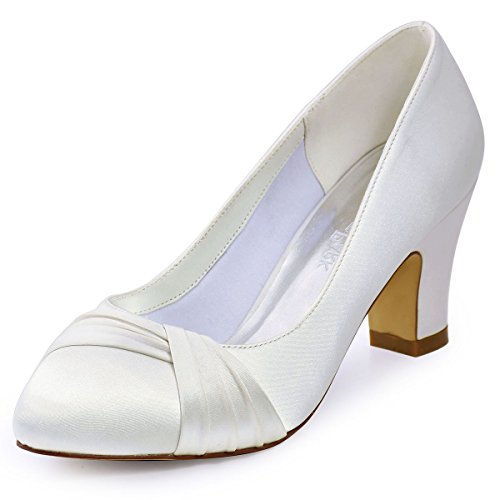 Brautschuhe mit Blockabsatz in Ivory