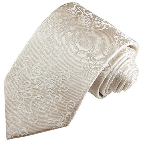 Seiden-Krawatte und Einstecktuch zur Hochzeit Rankenmuster
