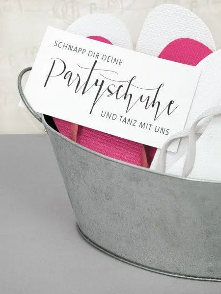 Hochzeitsschilder Partyschuhe