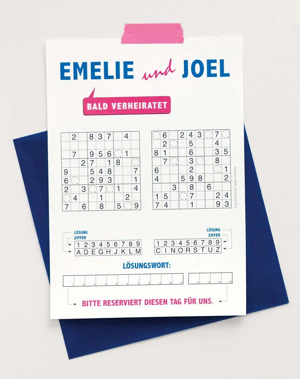 Sudoku Kreuzworträtsel Hochzeit erstellen