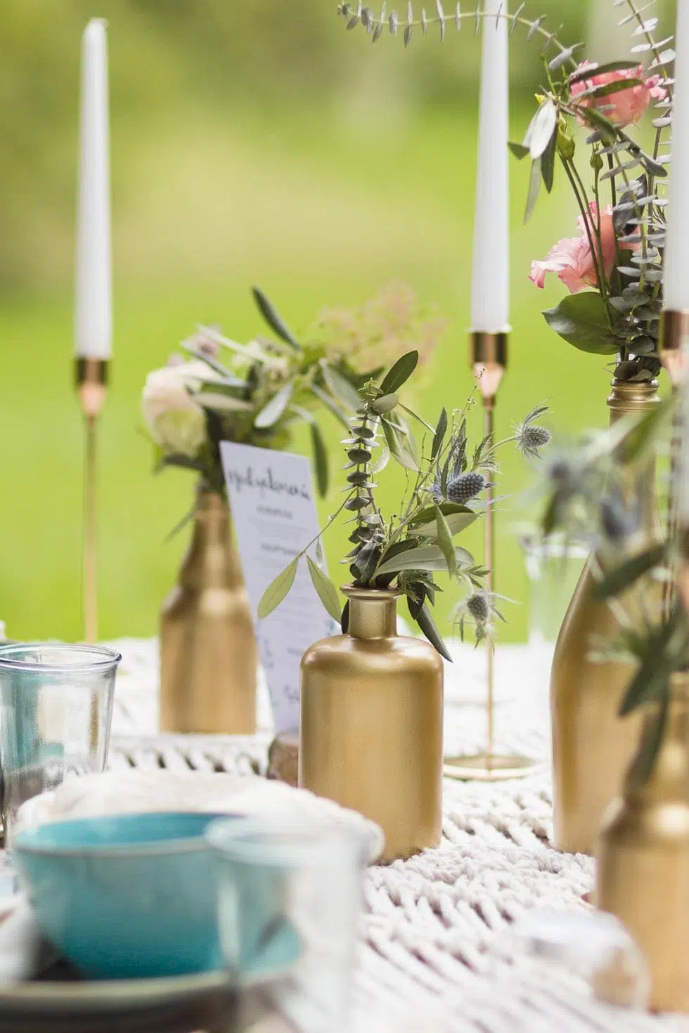 Flasche Gold Tischdeko Hochzeit