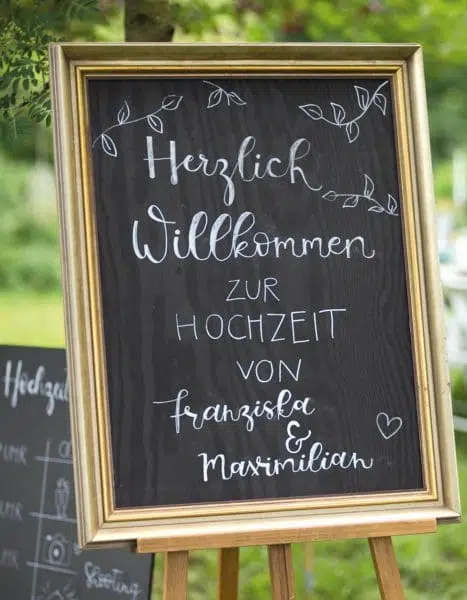 Willkommensschild Hochzeit