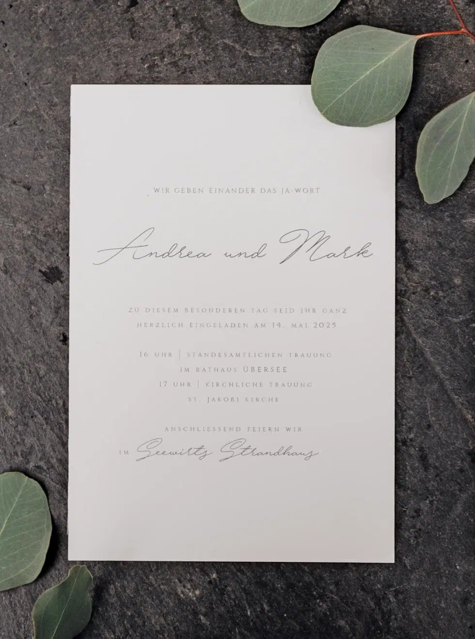 Hochzeitseinladung Handschrift