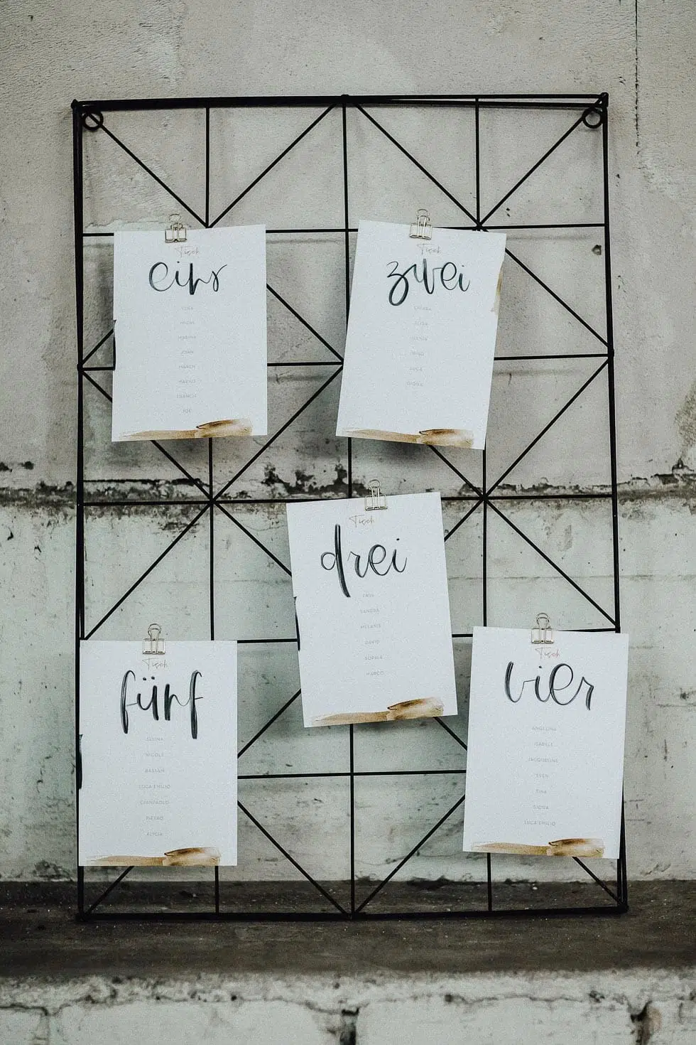 Sitzplan Industrial Wedding Style