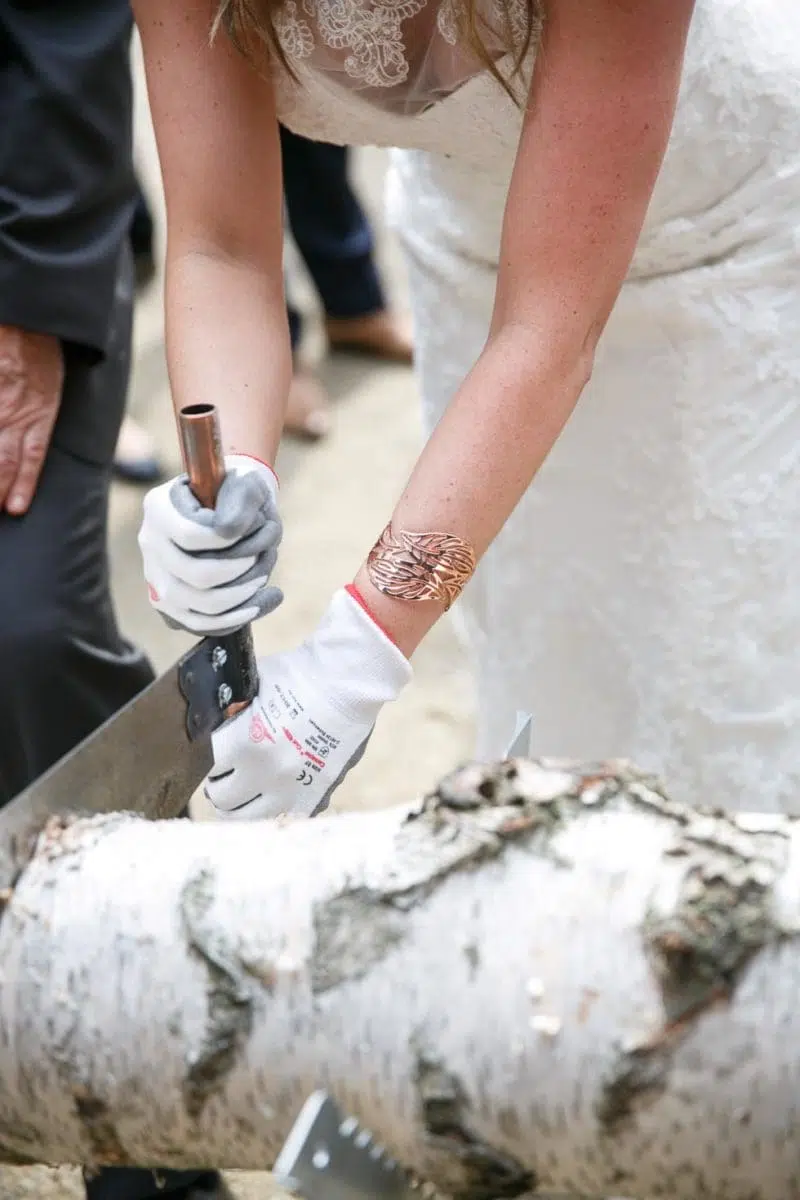 Baumstamm Sägen Hochzeit Material