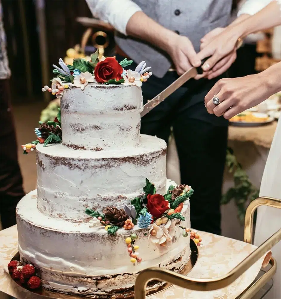 Hochzeitstorte dekorieren Vintage Boho