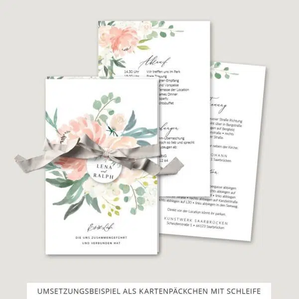 Hochzeitseinladung Vorlage Kartenpäckchen