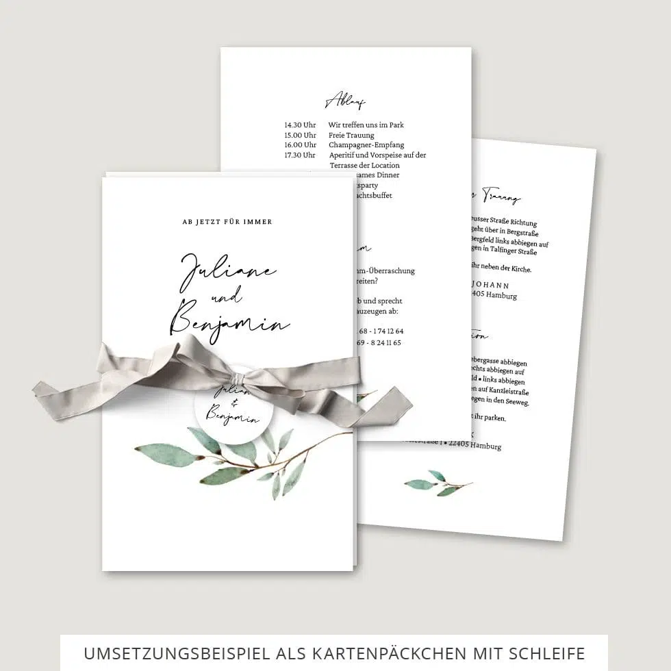 Hochzeitseinladung Vorlage Kartenpäckchen