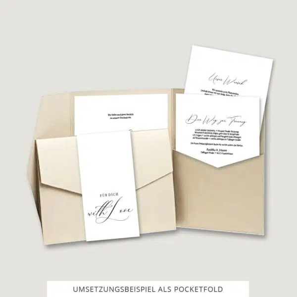 Hochzeitseinladung Pocketfold Vorlage