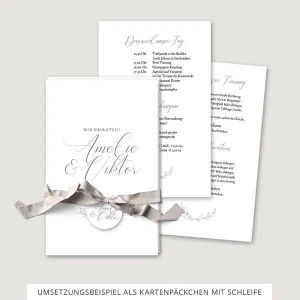 Hochzeitseinladung Vorlage Kartenpäckchen