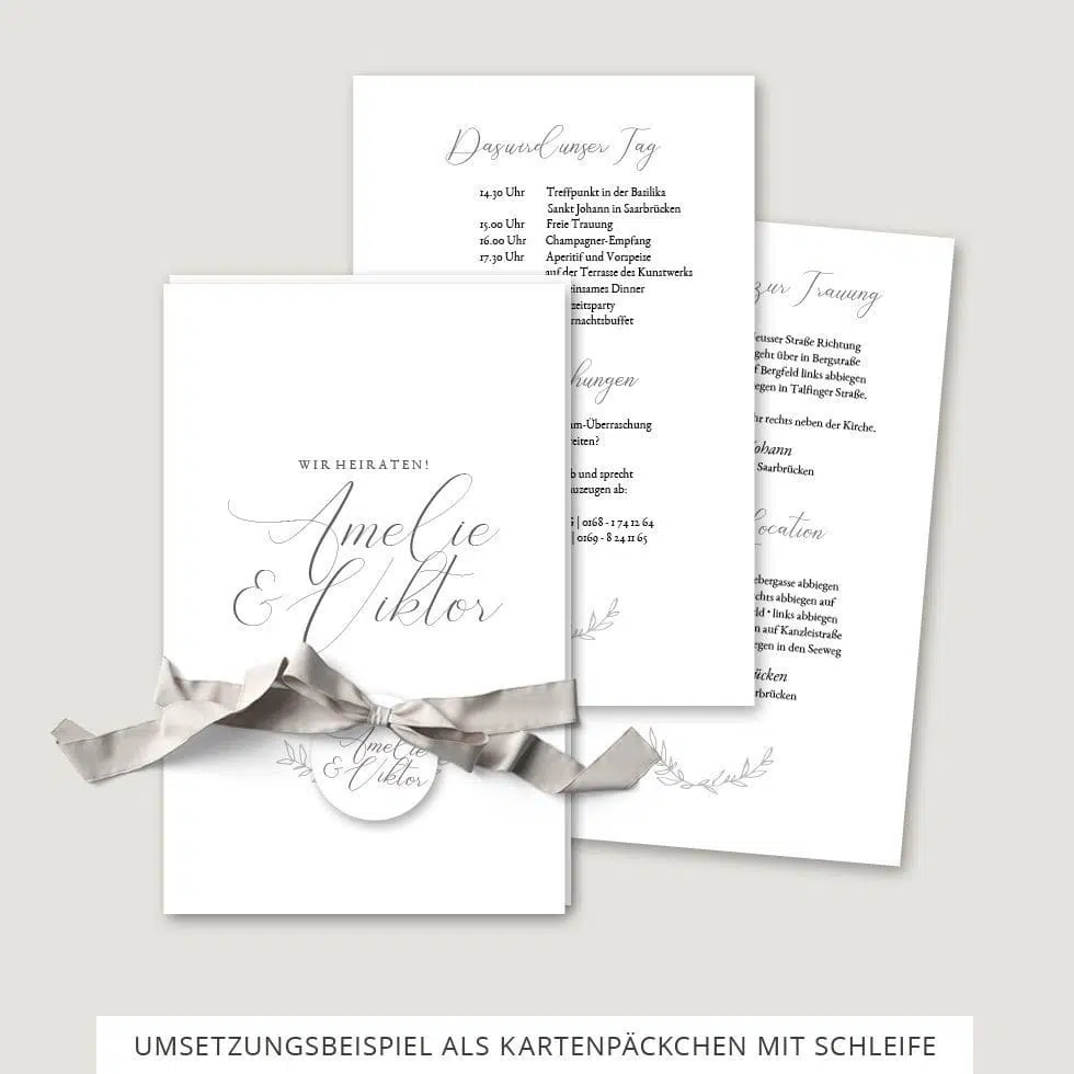 Hochzeitseinladung Vorlage Kartenpäckchen