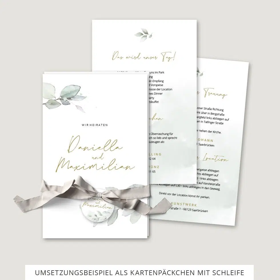 Hochzeitseinladung Vorlage Kartenpäckchen