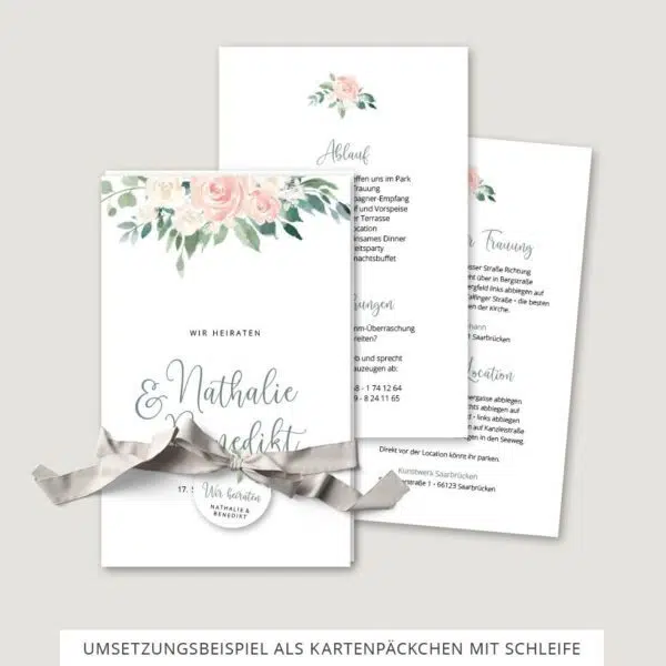 Hochzeitseinladung Vorlage Kartenpäckchen