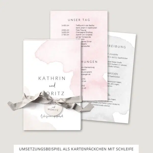 Hochzeitseinladung Vorlage Kartenpäckchen