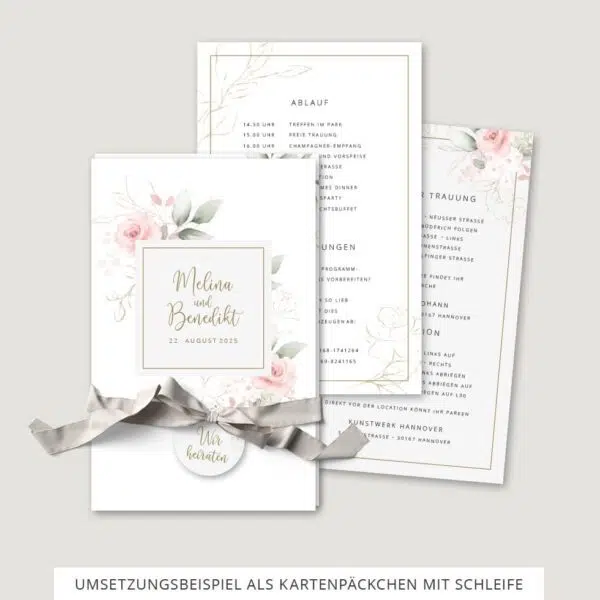 Hochzeitseinladung Vorlage Kartenpäckchen