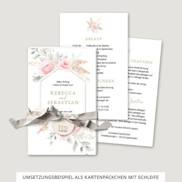 Hochzeitseinladung Vorlage Kartenpäckchen