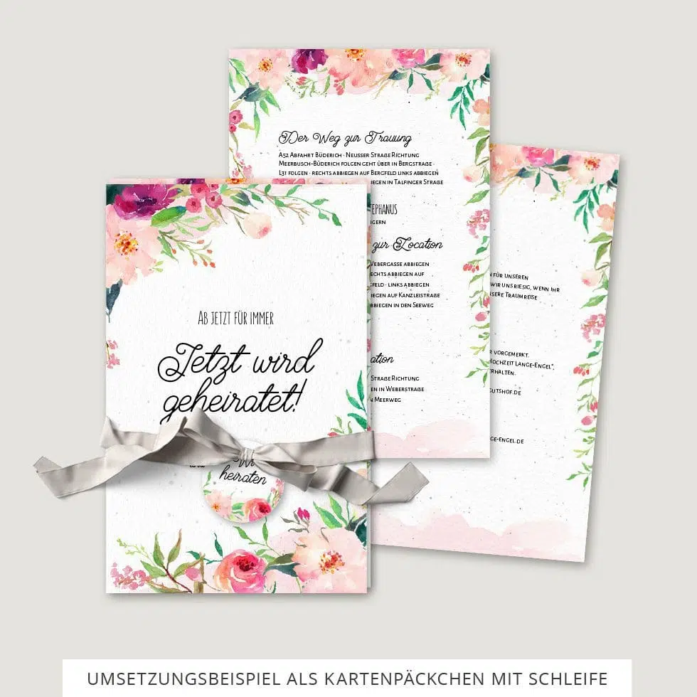 Hochzeitseinladung Vorlage Kartenpäckchen