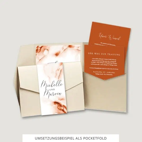 Hochzeitseinladung Pocketfold Vorlage