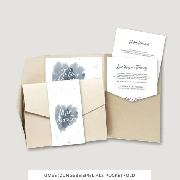 Hochzeitseinladung Pocketfold Vorlage