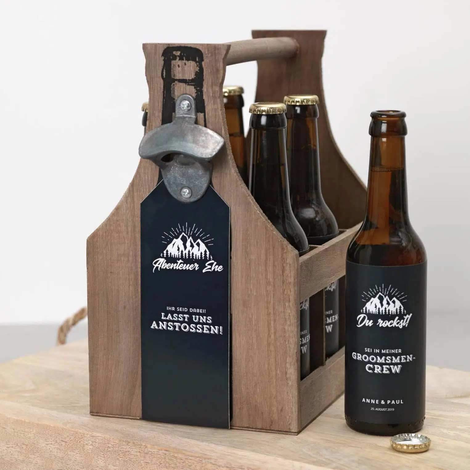 Bierflasche Etikett Männerhandtasche