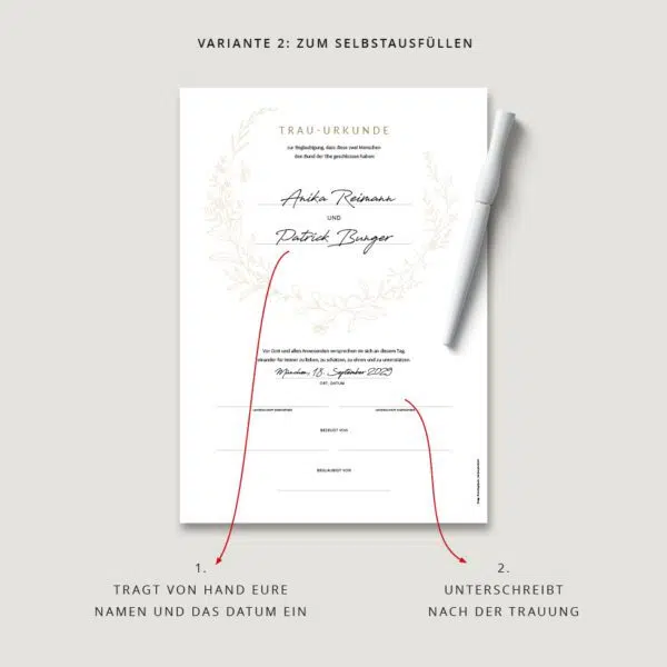 Trauurkunde Anleitung selbst ausfüllen
