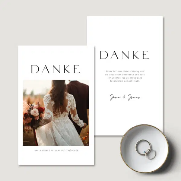 Dankeskarte pure Love Hochzeit selbst gestalten