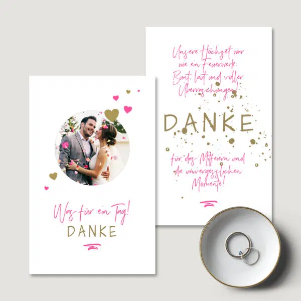 Dankeskarte Hochzeit außergewöhnlich Vorlage