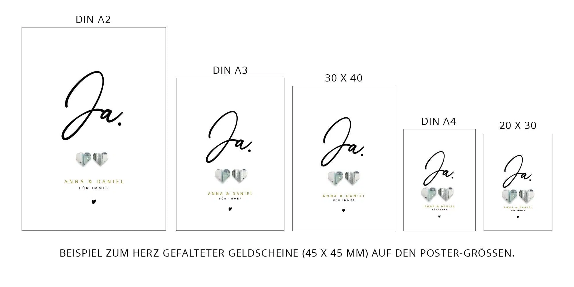 Geldgeschenk Hochzeitsposter