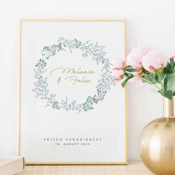 Hochzeitsposter Vintage personalisierbar