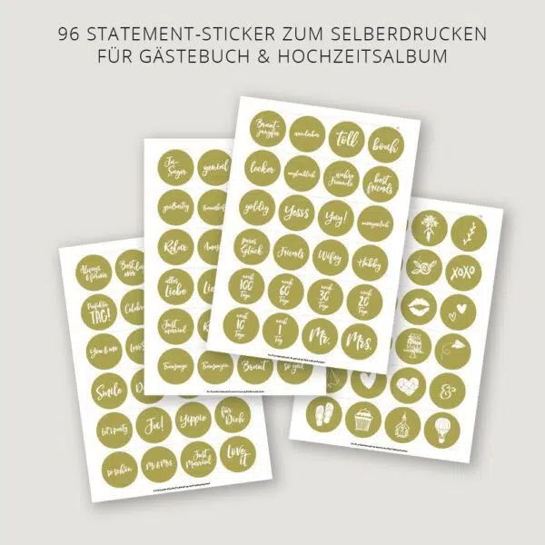 Hochzeitssticker Gold