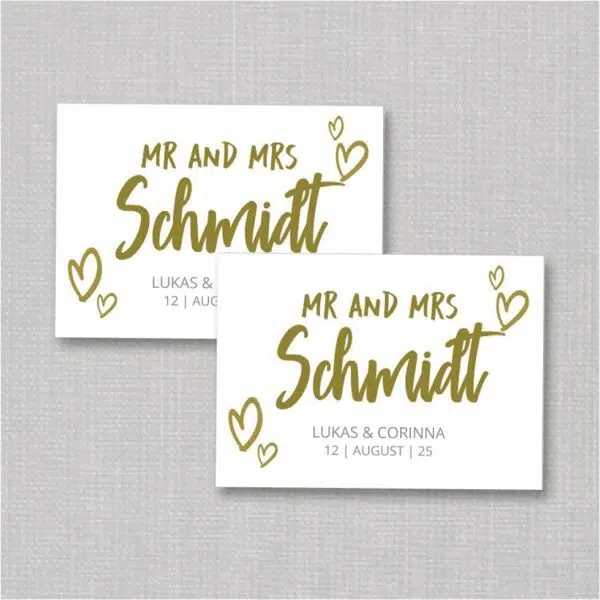 Streichholzschachtel Hochzeit personalisierbar