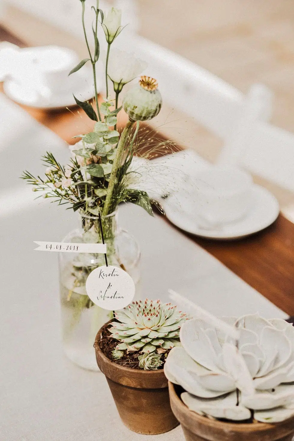 Boho Tischdeko Gewächshaus Hochzeit