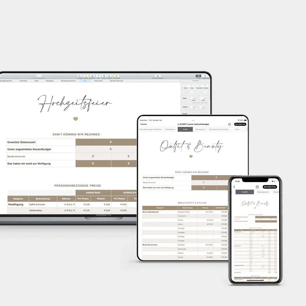 Hochzeitsbudget Planer Excel