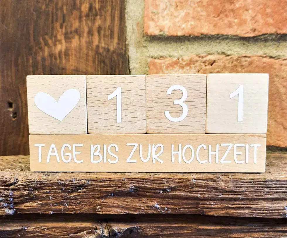 Hochzeitscountdown Holz