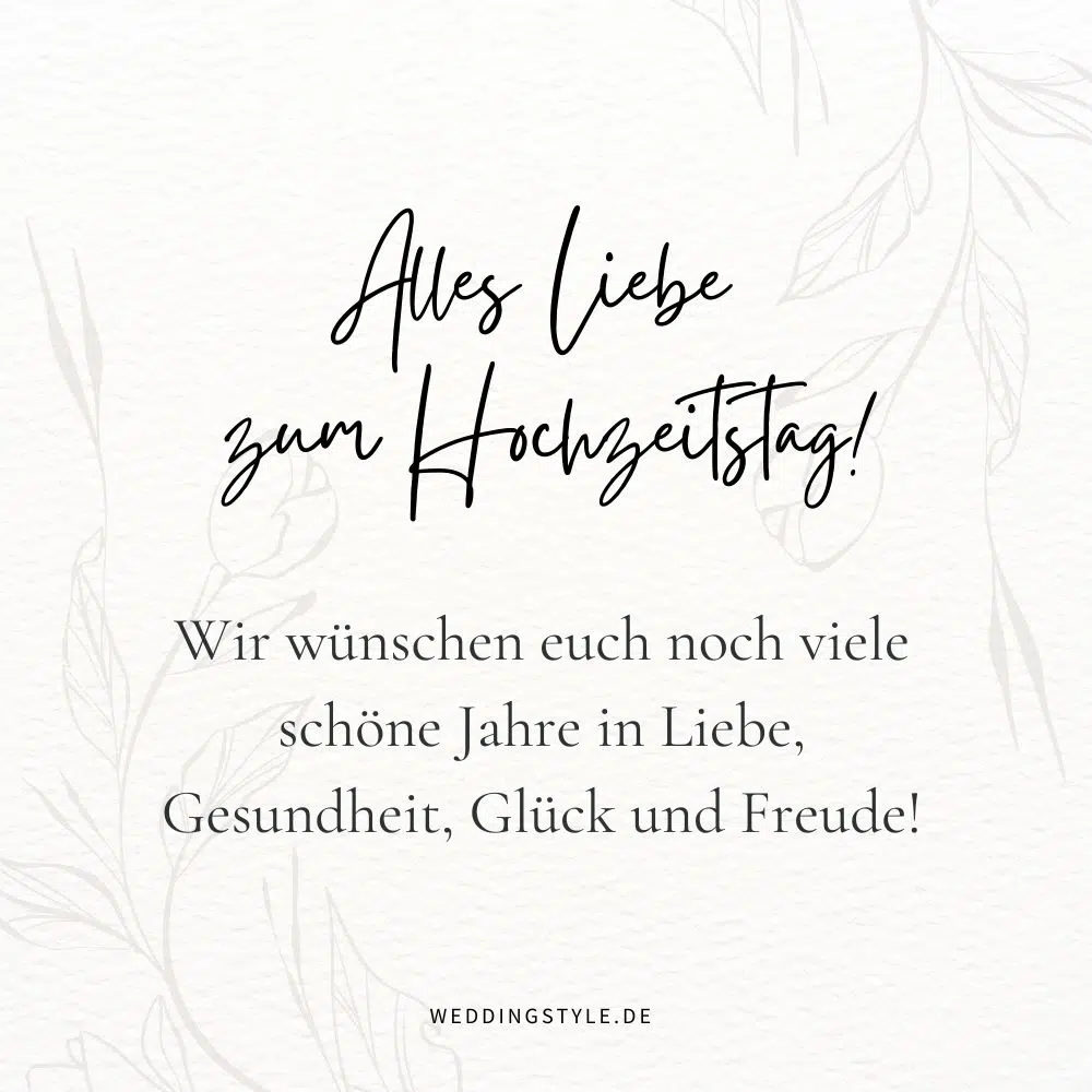 Alles Liebe zum Hochzeitstag