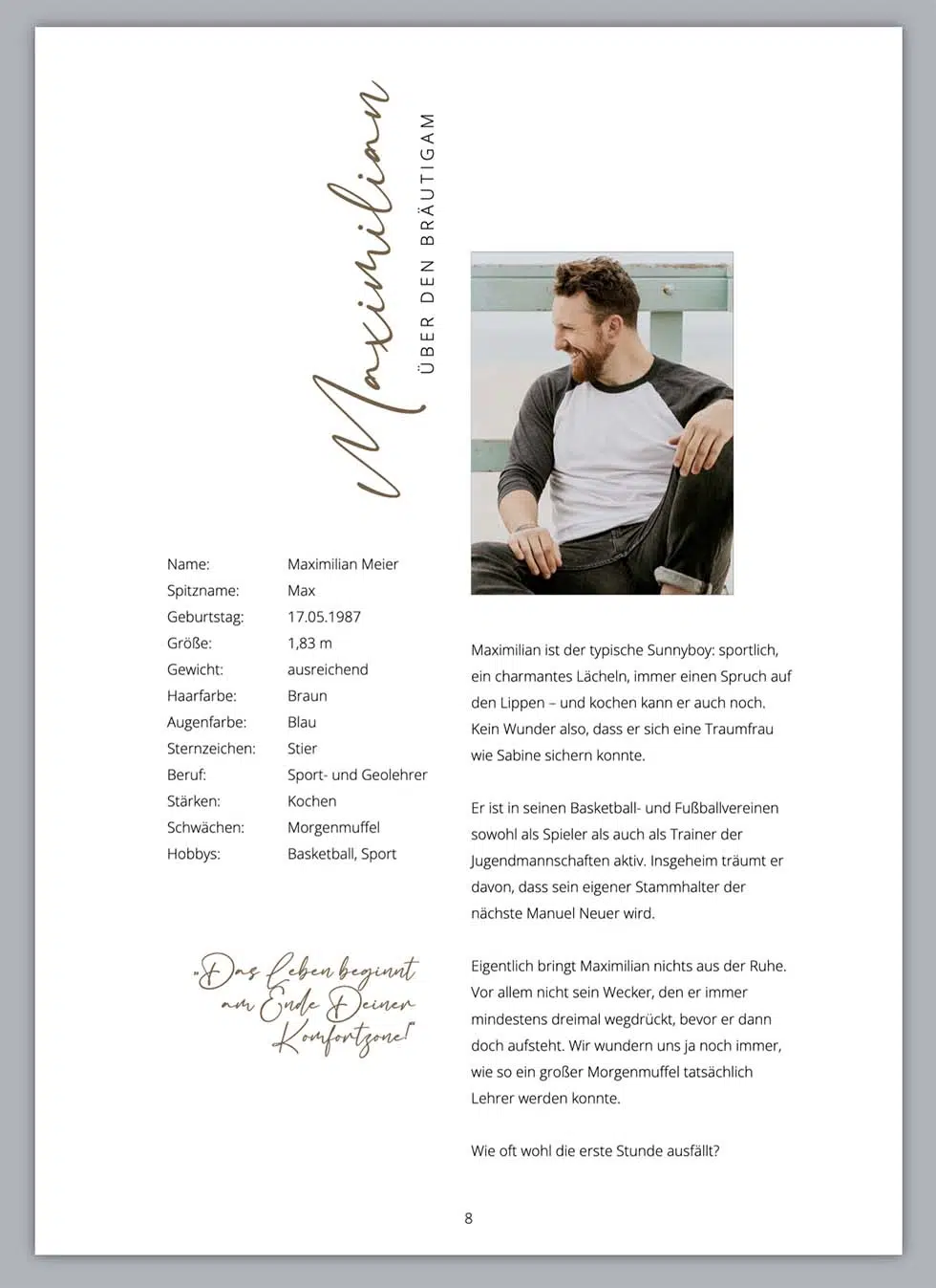 Layout Steckbrief