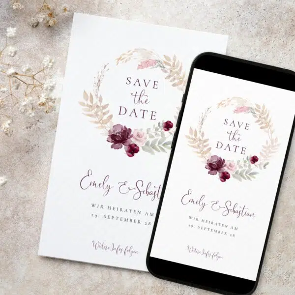 Save the Date Elegant Boho