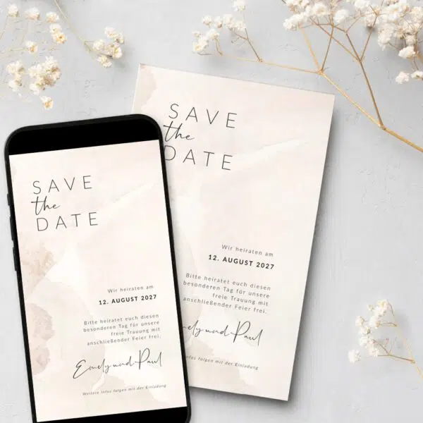 Save the Date Elegant Beige