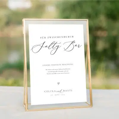 Salty Bar Schild Hochzeit elegant