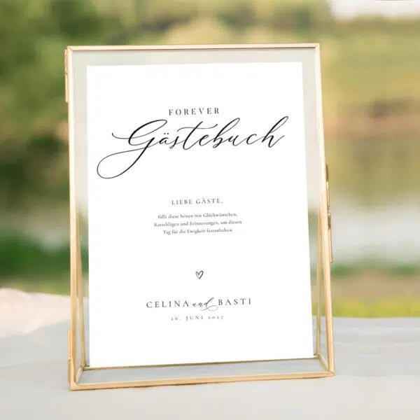 Gästebuch Schild Hochzeit elegant