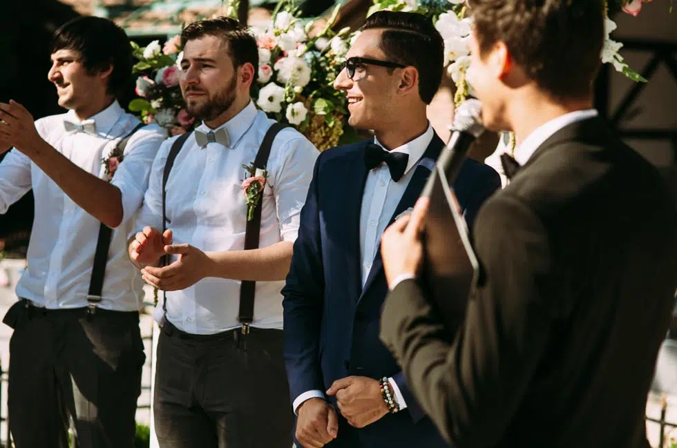 Anzug Schwarz Trauung Bräugigam Groomsmen