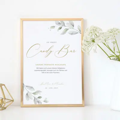 Candy Bar Schild Hochzeit Eukalyptus