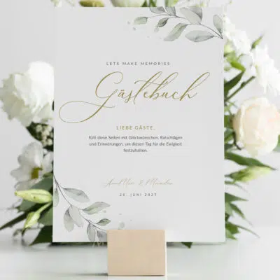 Gästebuch Schild Hochzeit Eukalyptus