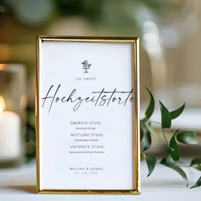 Hochzeitstorte Schild Hochzeit modern