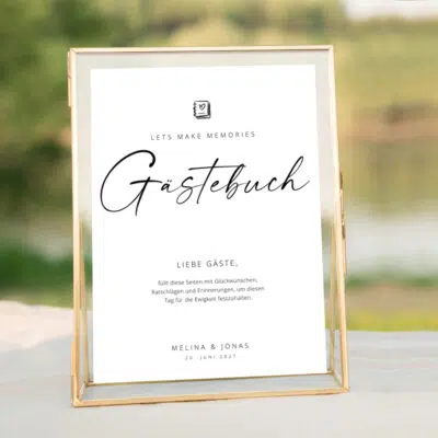 Gästebuch Schild Hochzeit modern