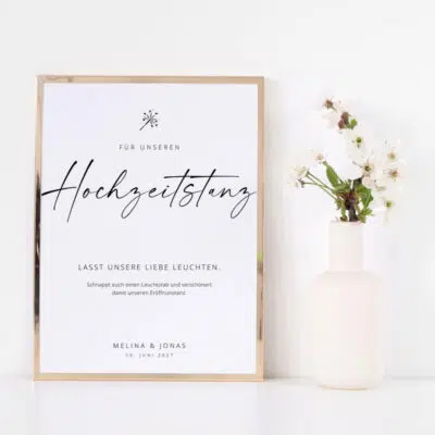 Hochzeitstanz Accessoires Schild modern